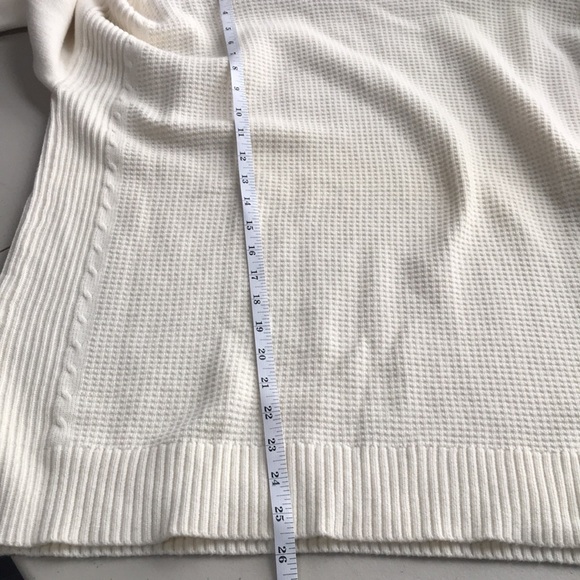 Talbots Mock Neck Lambswool Blend Knit Sweater XL Ivory - Picture 6 of 8